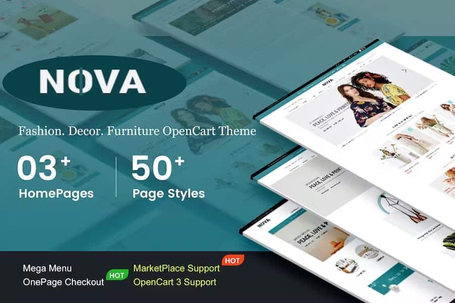 Nova - Responsive Fashion & Furniture OpenCart 3 Theme with 3 Mobile Layouts Included