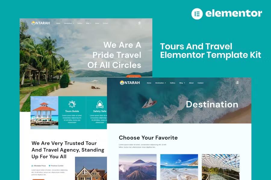 Ntarah - Tours & Travel Elementor Template Kit listing image