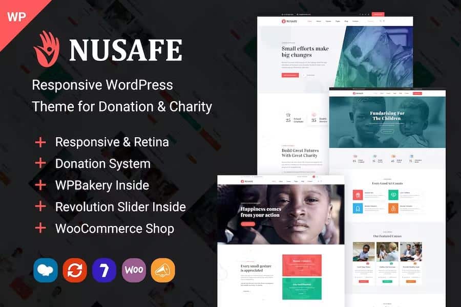 Nusafe - Responsive WordPress Theme for Donation & Charity