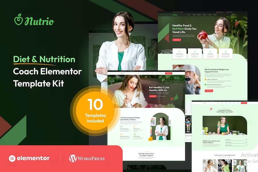 Preview image for Nutrio - Diet & Nutrition Coach Template Kit