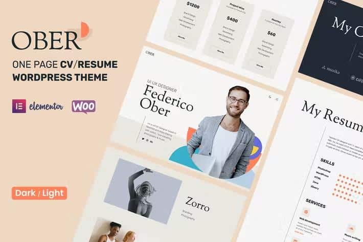 OBER - CV Resume WordPress Theme