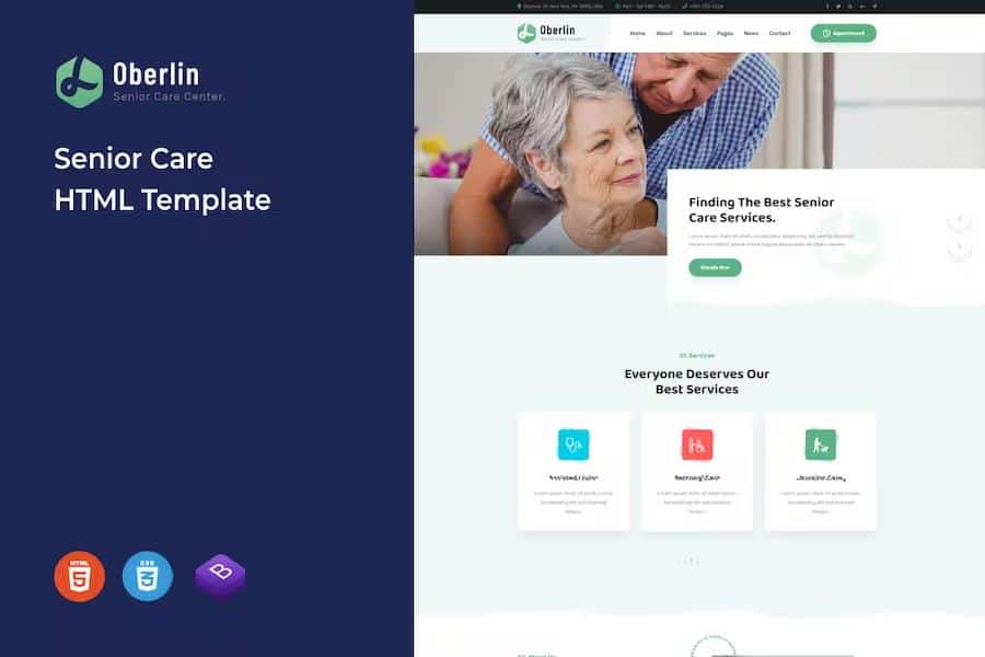 Preview image for Oberlin - Senior Care HTML Template