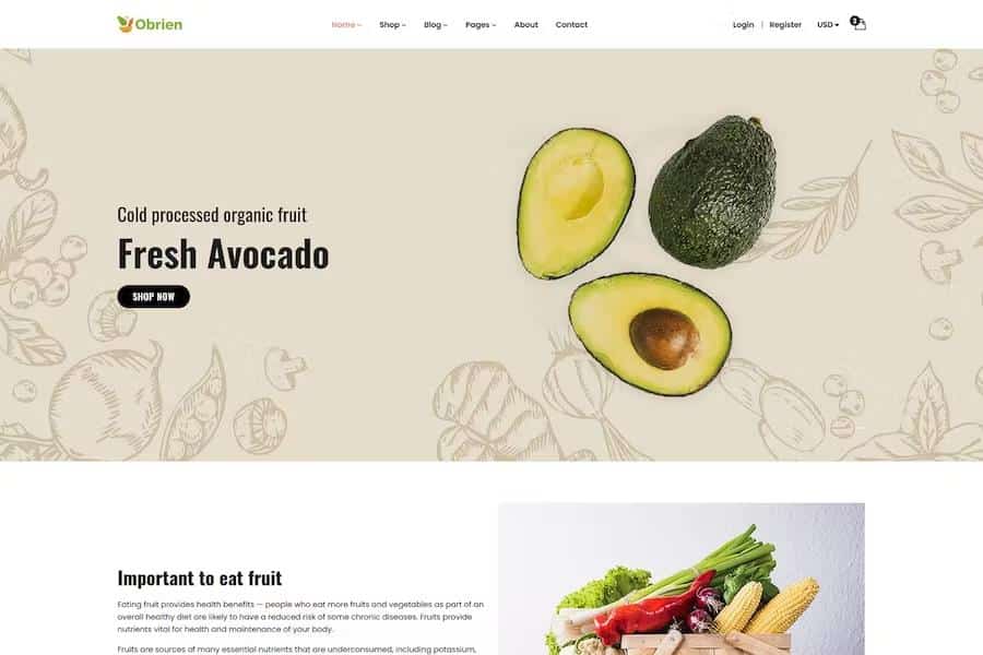 Obrien - Organic Food HTML5 Template