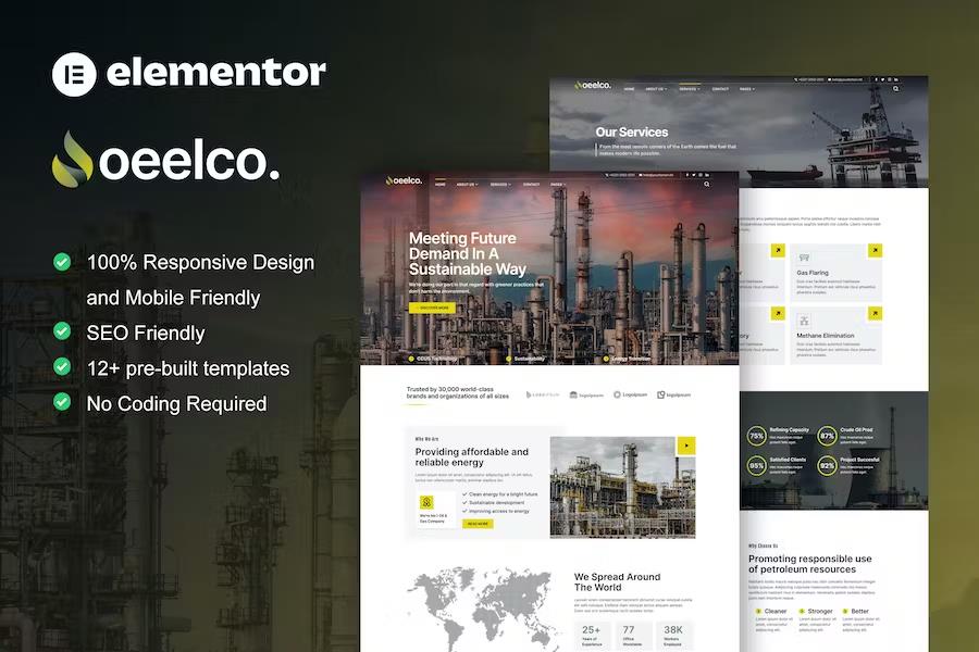 Preview image for Oeelco - Oil Company & Industrial Elementor Template Kit