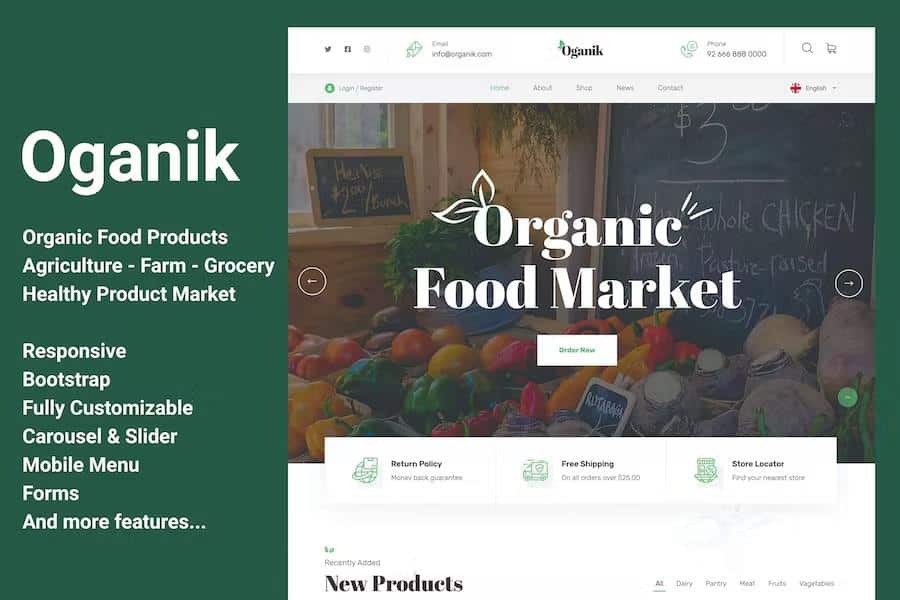 Oganik - HTML Template For Organic Food Products & Agriculture Farm