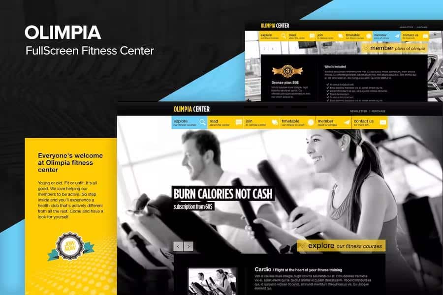 Olimpia Responsive Fullscreen Fitness Center