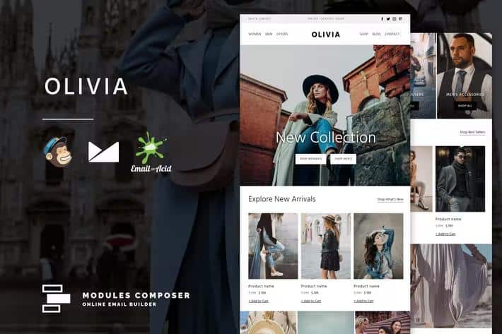 Olivia - E-commerce Responsive Email for Fashion & Accessories with Online Builder listing image