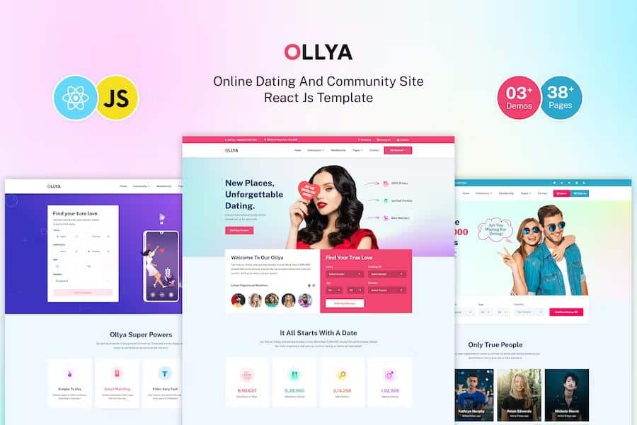 Ollya - Dating and Community Site React Js Template