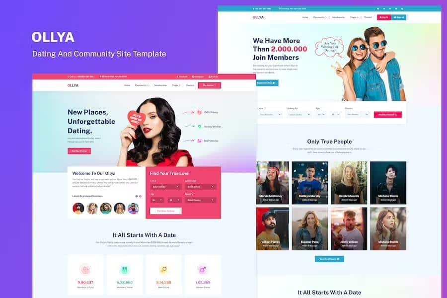 Ollya - Dating and Community Site Template