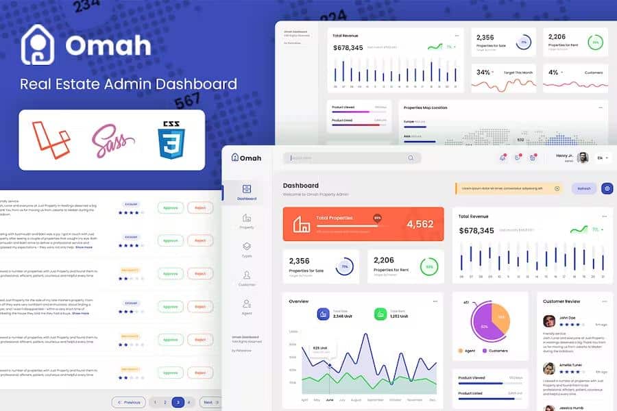 Omah - Real Estate Laravel Bootstrap Admin Dashboard