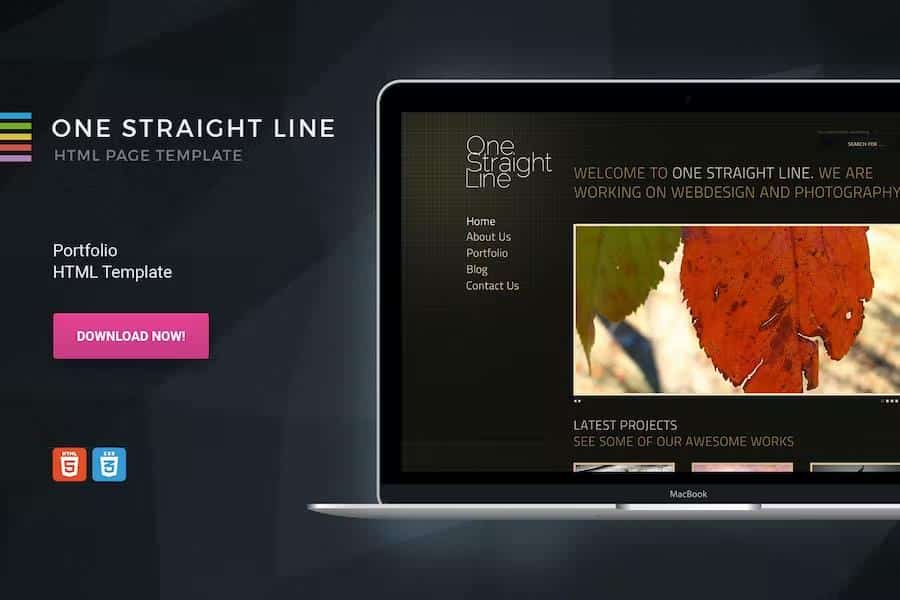 One Straight Line - unique portfolio template