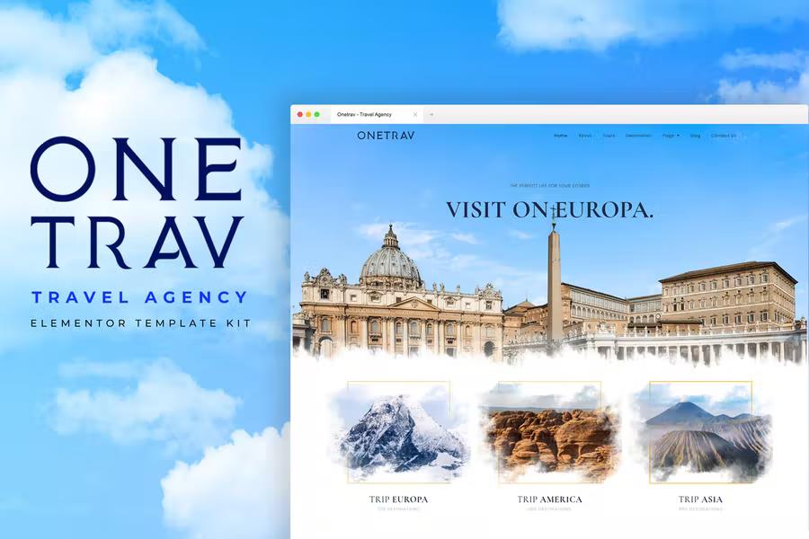 Preview image for Onetrav - Travel Agency Elementor Template Kit