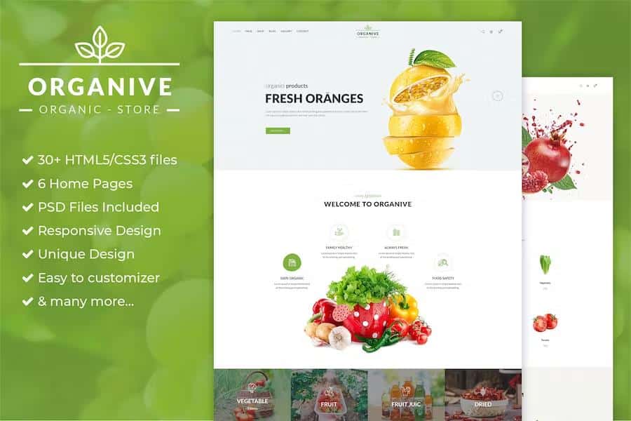 Organive - Organic Store & Eco Food Products HTML5 Template
