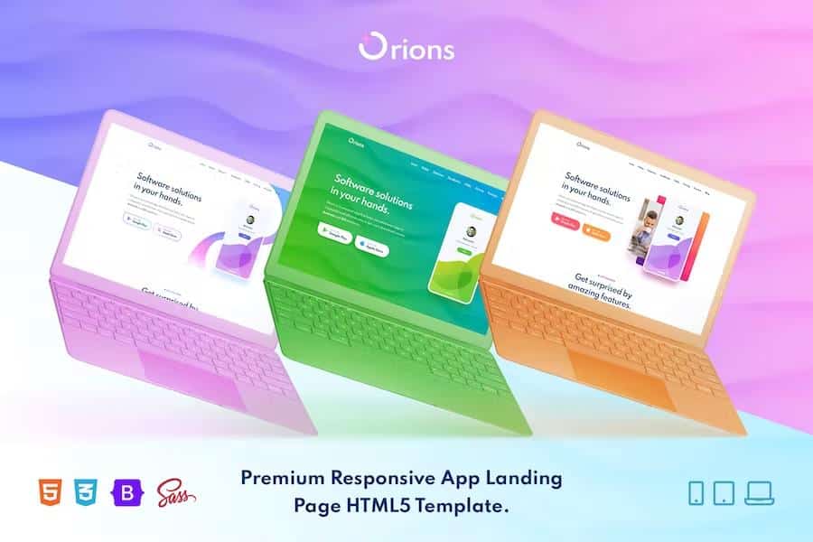 Orions - Responsive App Landing Page HTML Template