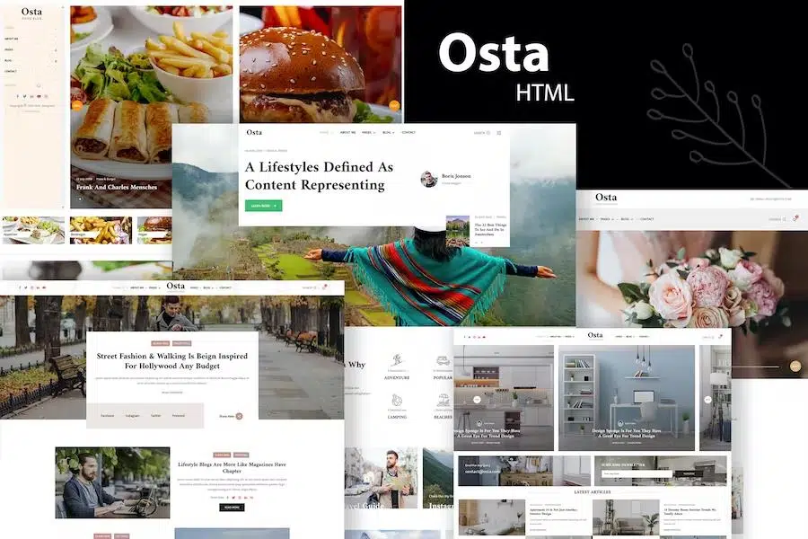 Product preview supplied for Osta - Blog HTML Template
