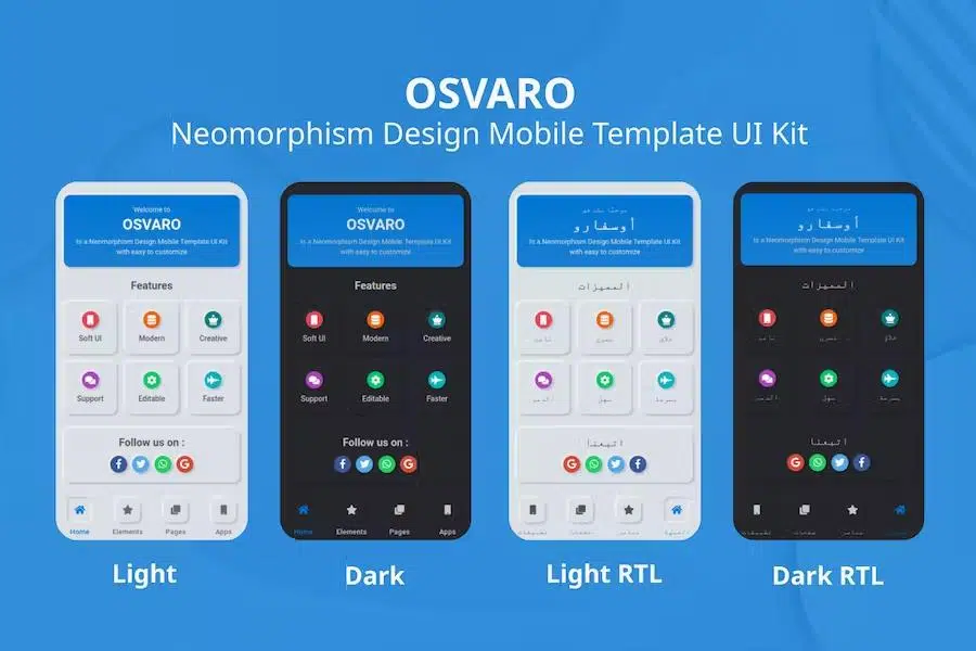 Osvaro - Neomorphism Design Mobile Template UI Kit