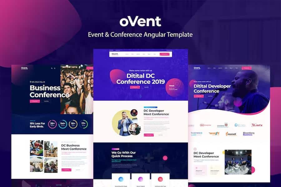 Ovent - Angular 11 Event Conference & Meetup Template