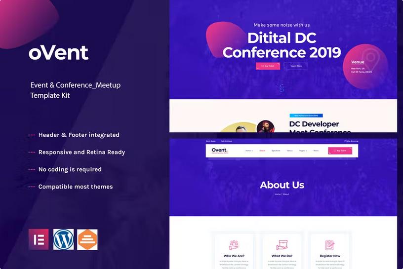 Ovent - Event Conference & Meetup  Elementor Template Kit