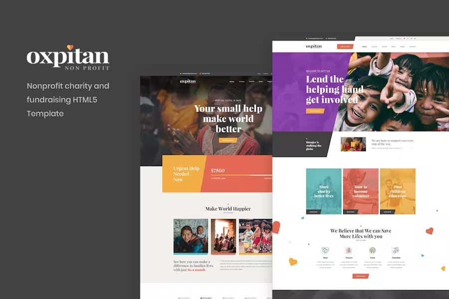 Oxpitan - Nonprofit Charity and Fundraising HTML5 Template