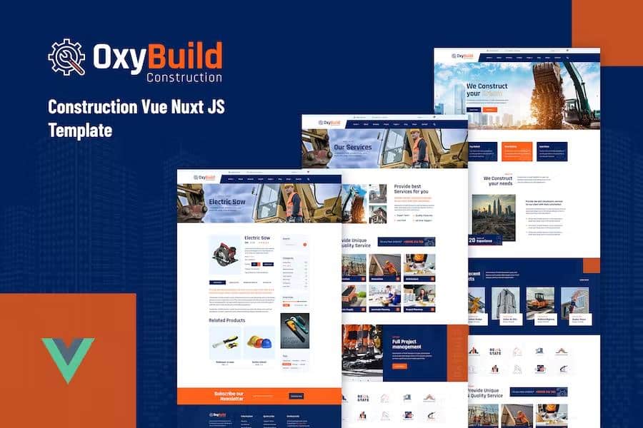 OxyBuild - Vue JS Construction Template using Nuxt JS