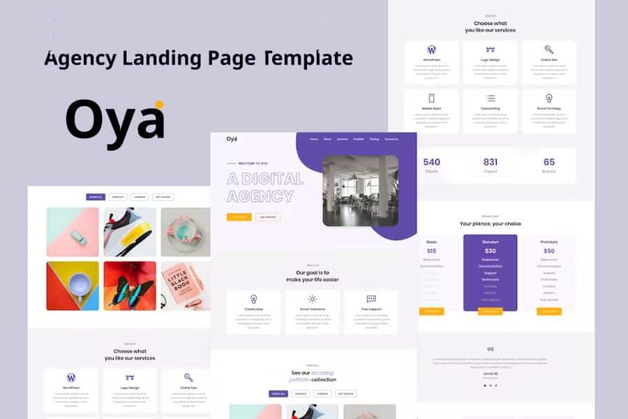 Oya - Agency Landing Page Template