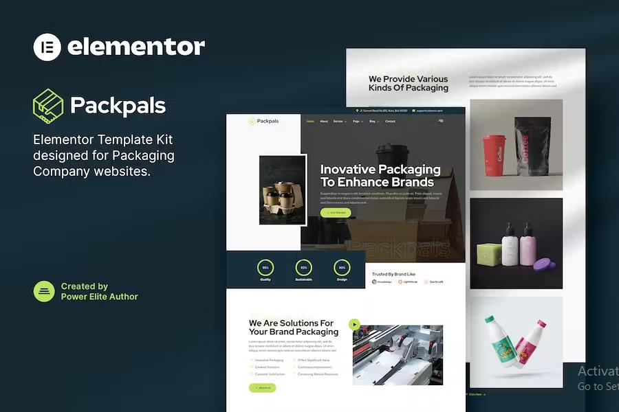 Packpals – Packaging Company Elementor Template Kit listing image