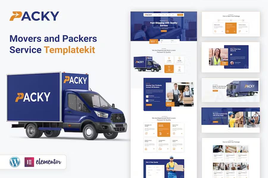 Preview image for PACKY - Packers & Movers Service Elementor Template Kit