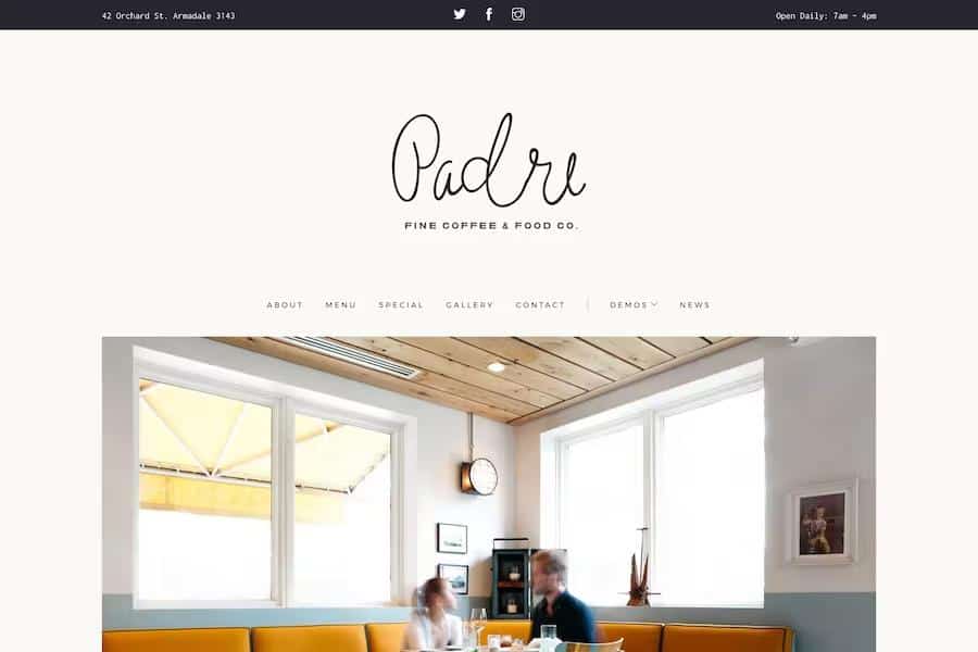 Padre - Cafe & Restaurant + Variant Page Builder