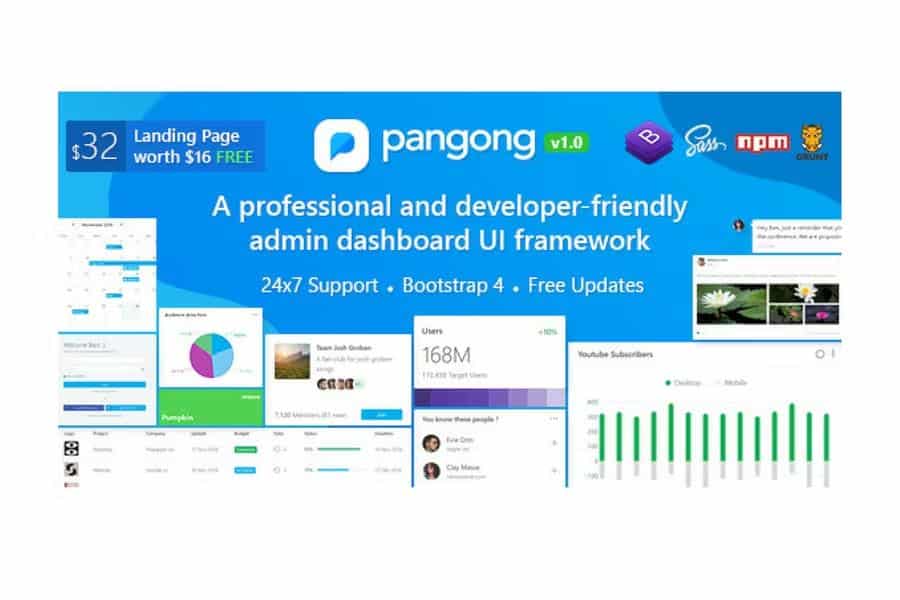 Pangong - Developer-friendly Bootstrap Admin Dashboard + UI Kit