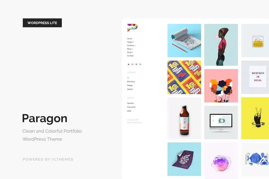 Paragon Lite - Colorful Portfolio for Freelancers & Agencies