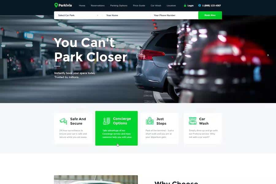 Parkivia - Auto Parking & Car Maintenance WordPress Theme