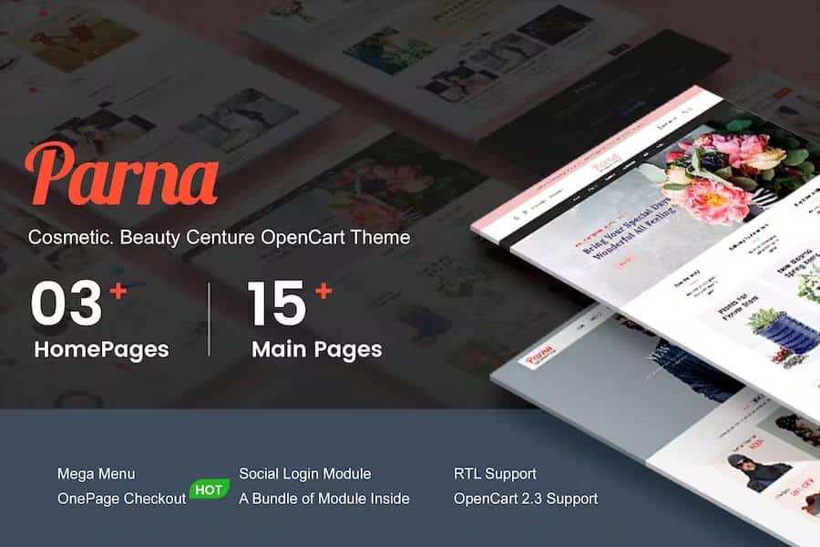 Parna - Multipurpose Responsive OpenCart 2.3 Theme - Cosmetic - Beauty Center - Fashion Store
