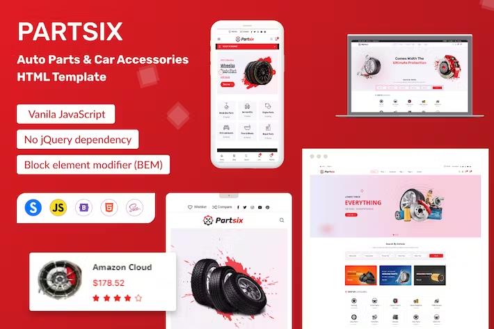 Partsix - Auto Parts & Car Accessories Shop HTML Template