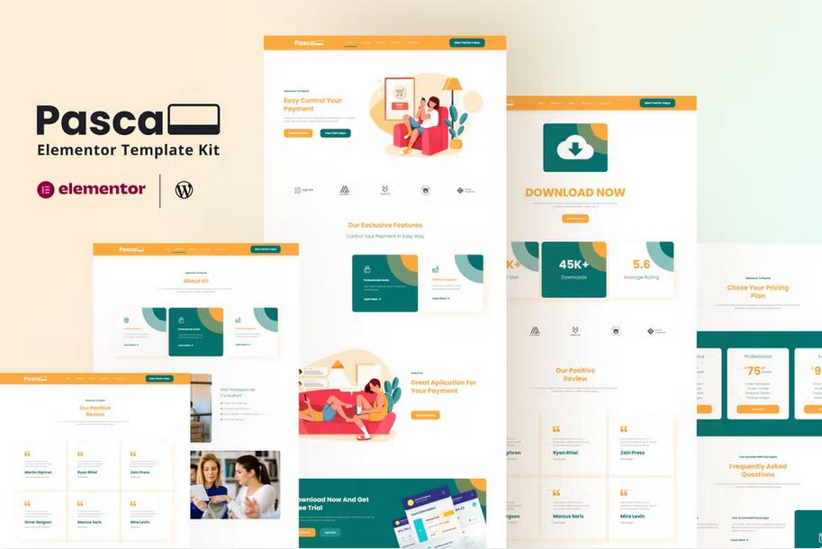 Preview image for Pascal - Payment App Business Elementor Pro Template Kit