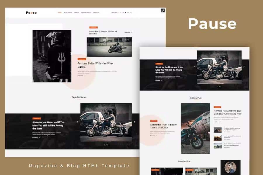 Pause - Blog and Magazine HTML Template