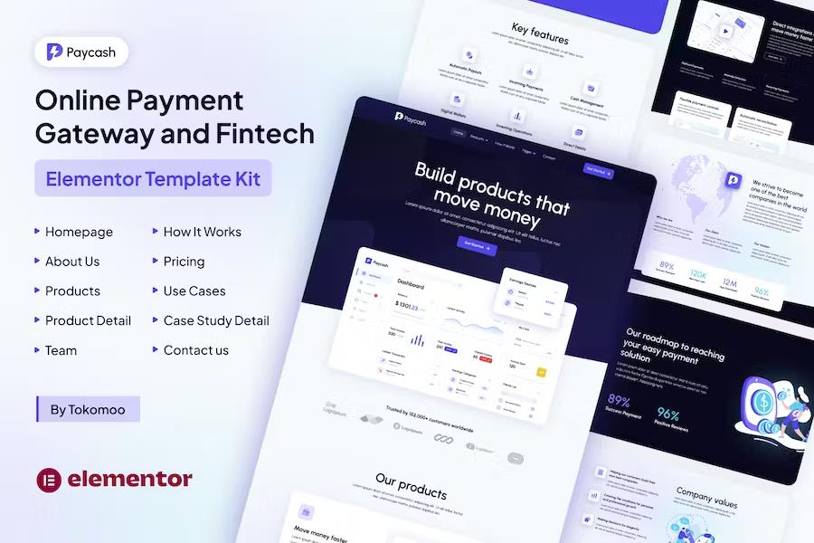 Product preview supplied for Paycash - Online Payment Gateway & Fintech Elementor Template Kit