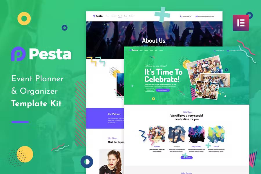 Preview image for Pesta Kit - Event Planner & Organizer Elementor Template Kit