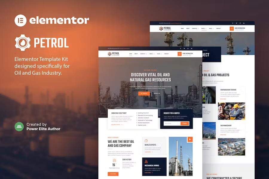 Petrol – Oil & Gas Industry Elementor Template Kit listing image