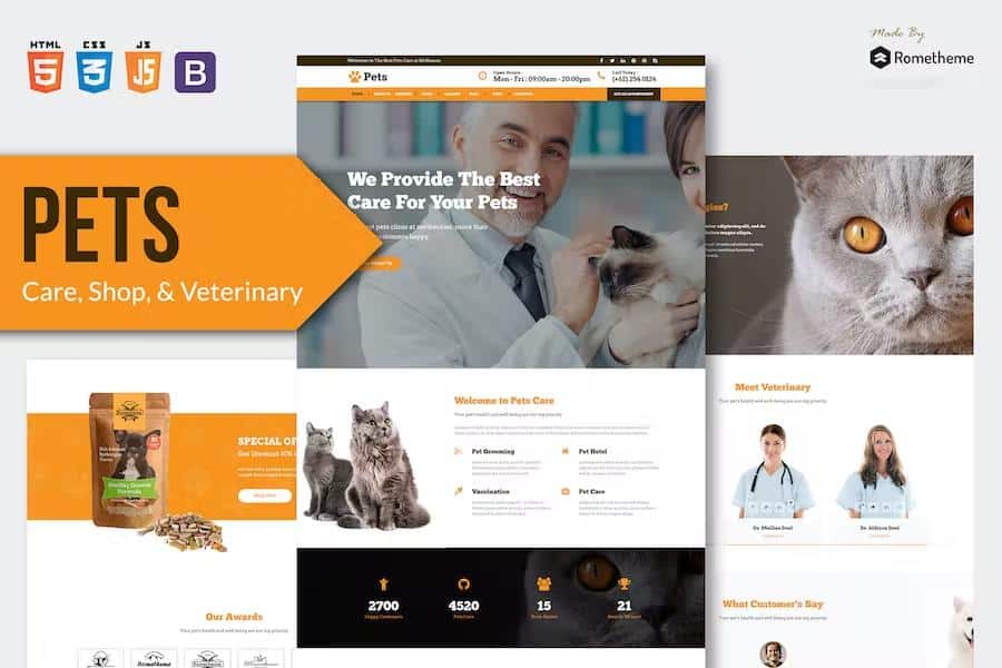 PETS - Pet Care, Shop, and Veterinary HTML Template