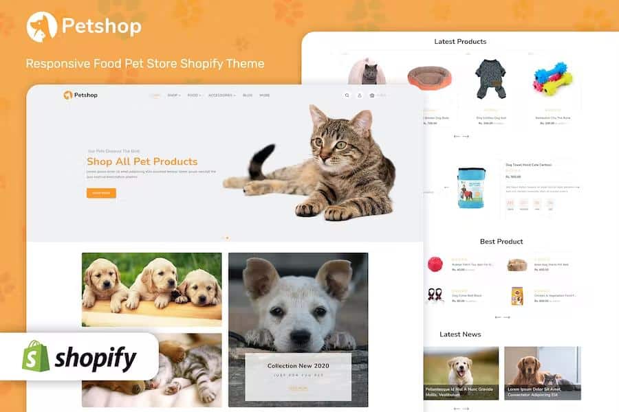 Petshop - Multipurpose E-commerce Shopify Template listing image