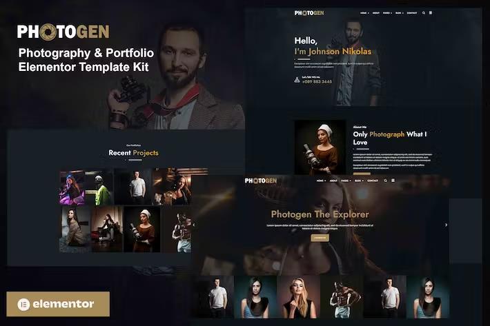 Photogen - Photography & Portfolio Elementor Template Kit product preview
