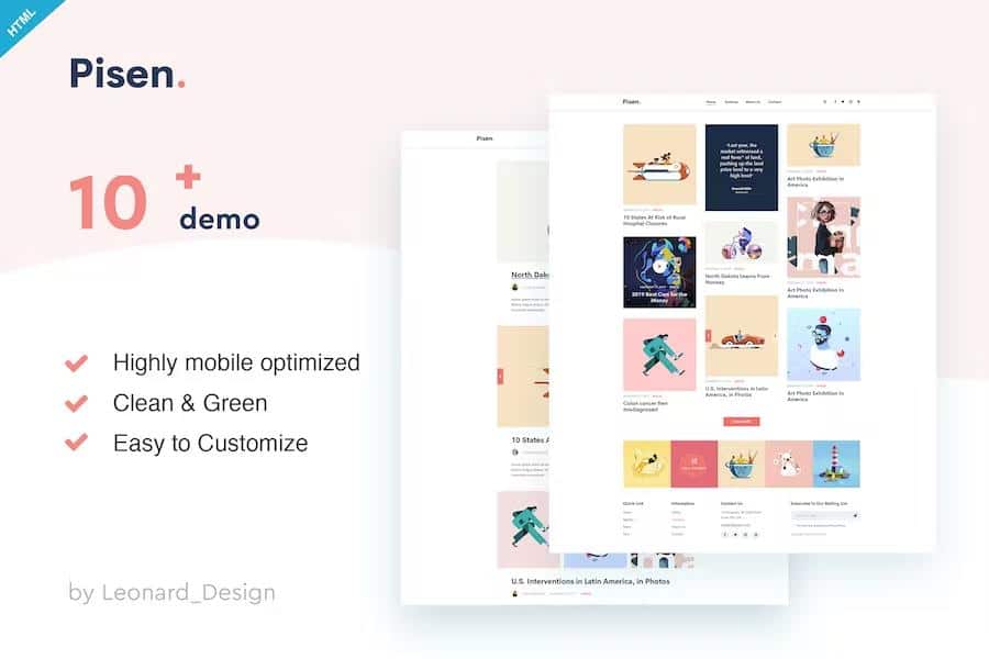 Pisend - Minimalism Blog HTML5 Template