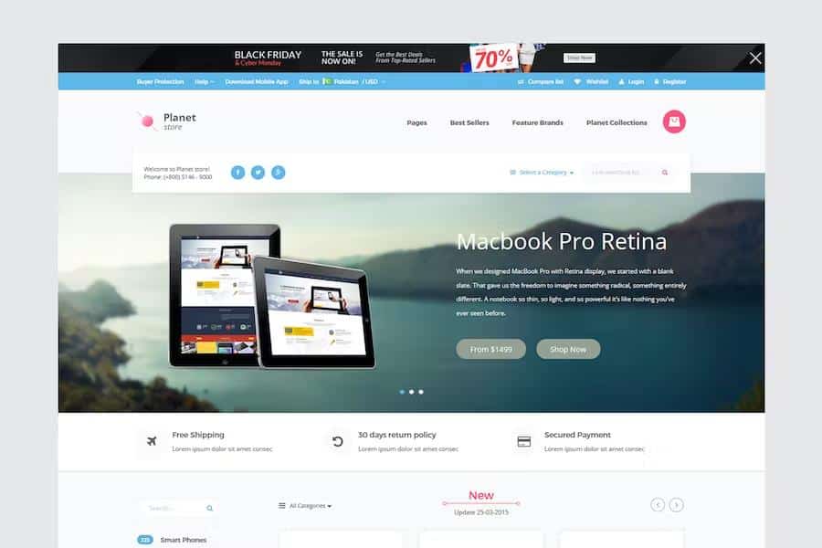 Planet Store - Ecommerce HTML Template