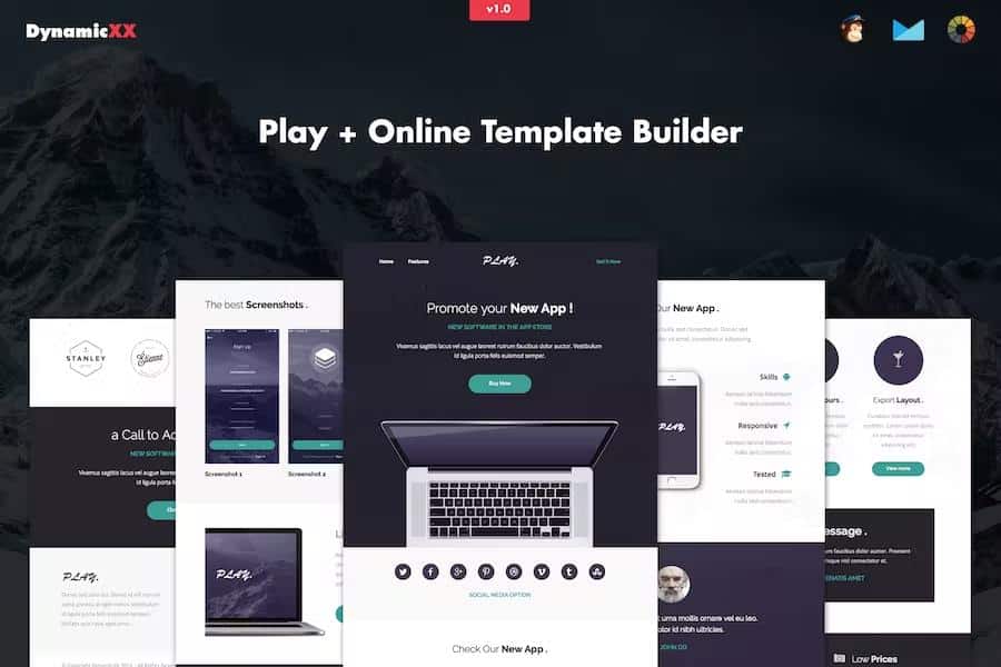Play - Responsive Email + Online Template Builder