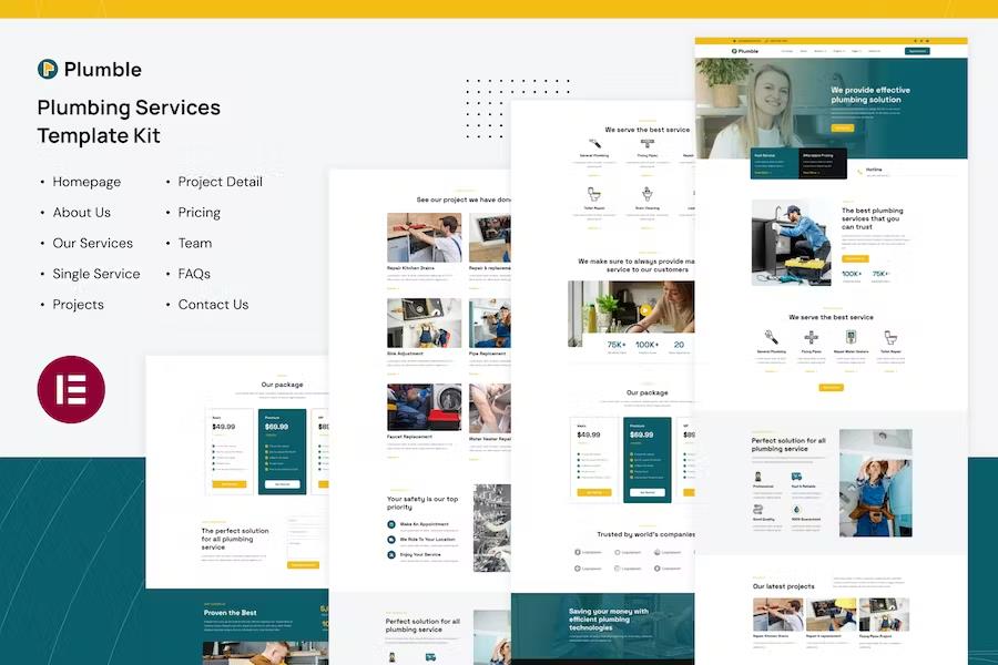 Preview image for Plumble - Plumbing Services Elementor Template Kit