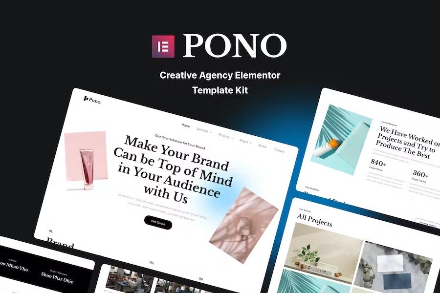 Pono - Creative Agency Elementor Template Kit product preview
