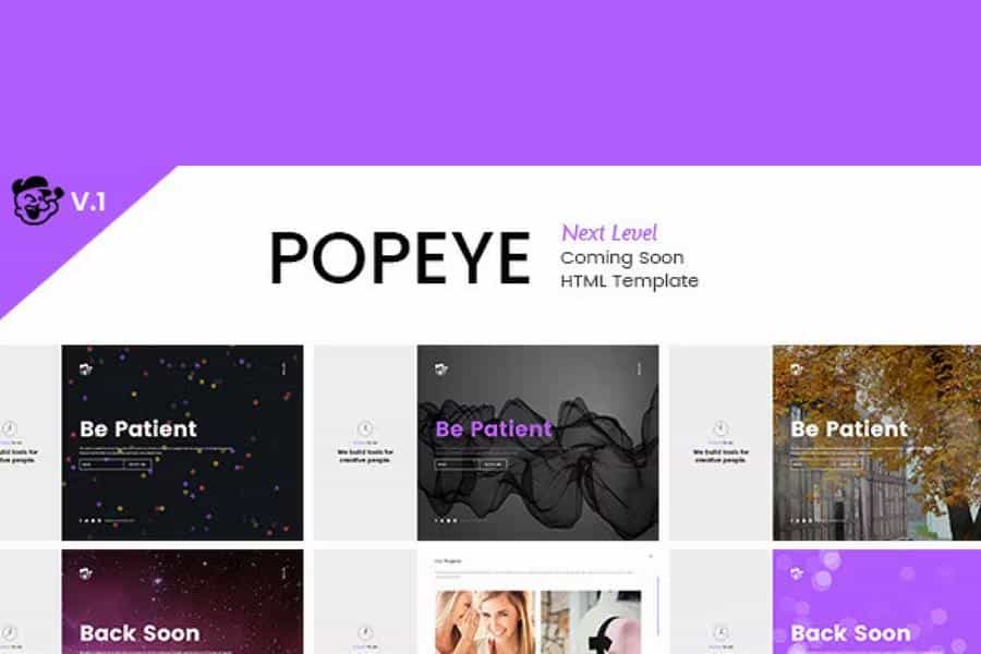 Popeye - Responsive HTML5 Coming Soon Template - Under Construction