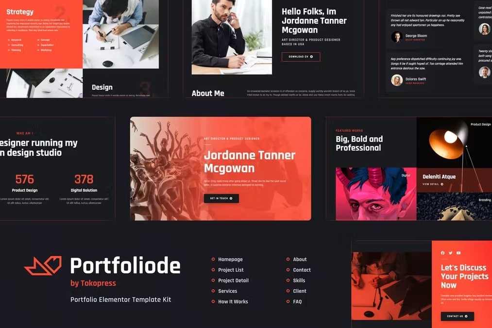 Portfoliode | Personal CV/Resume & Portfolio Elementor Template Kit listing image