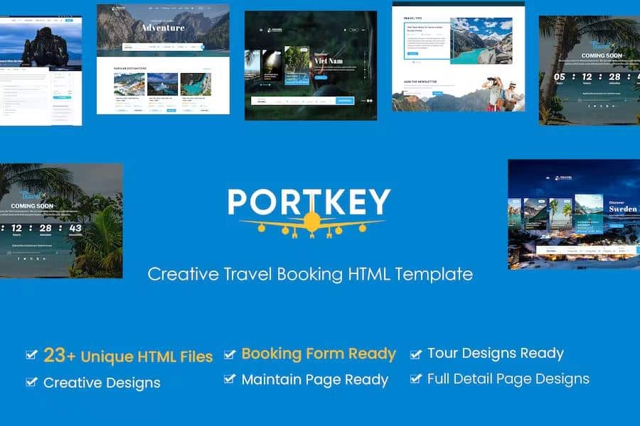 PortKey - Creative Tour Travel Booking HTML5 Template