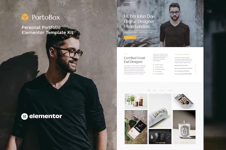 PortoBox - Creative Portfolio Elementor Template Kit listing image